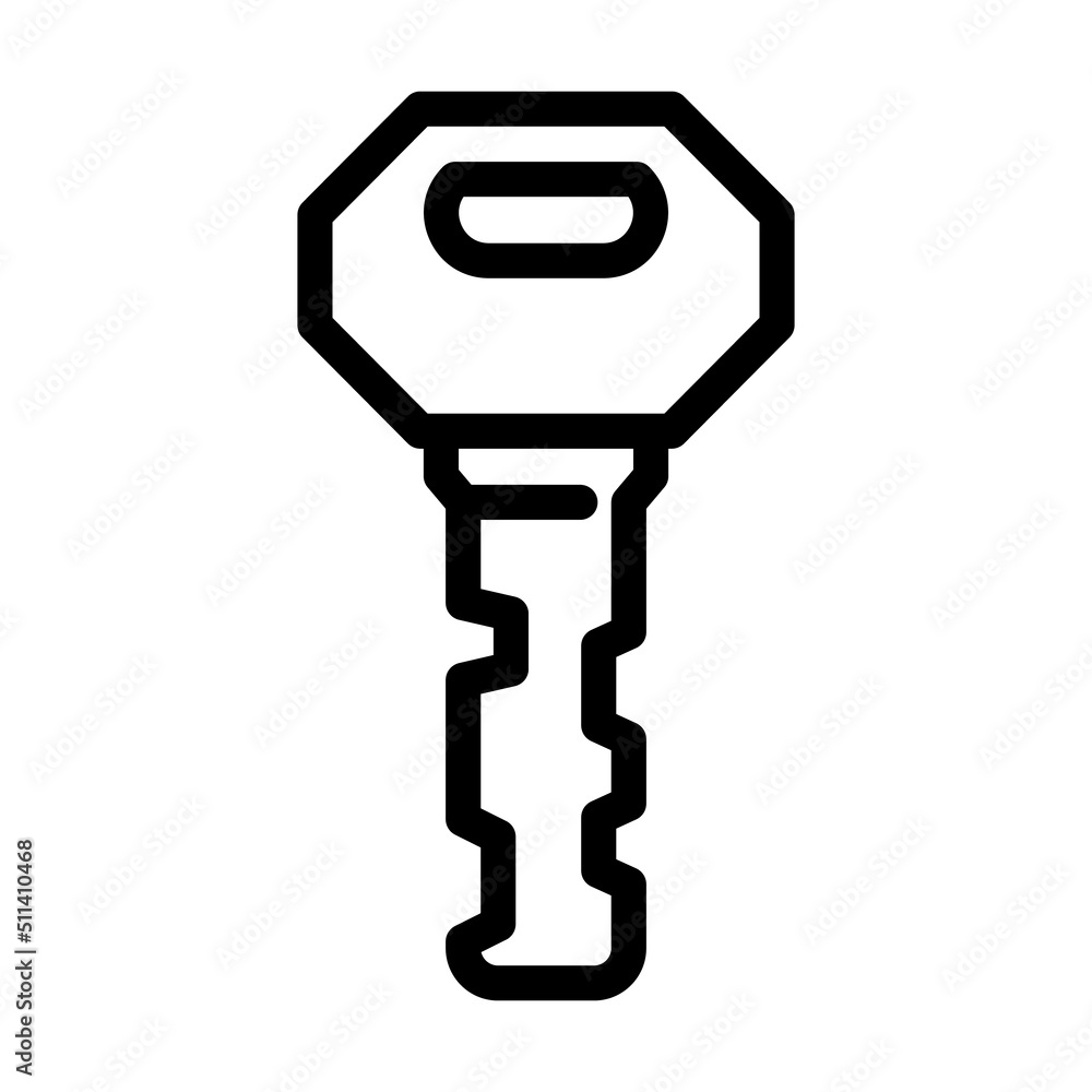 vintage key line icon vector. vintage key sign. isolated contour symbol black illustration