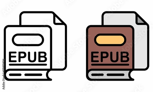 Illustration Vector Graphic of epub file, book read, reader icon photo