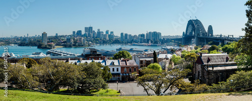 panorama of bridge and harbour overlooking Walsh Bay photo