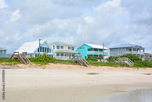 Beachfront homes at Bethune Beach in south Daytona Beach, Florida