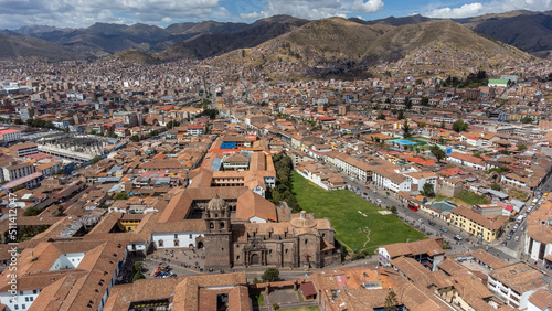 Aerial view of the Coricancha temple in Cusco. photo