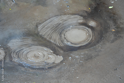 Bubbling geothermal mud pools in Rotorua New Zealand