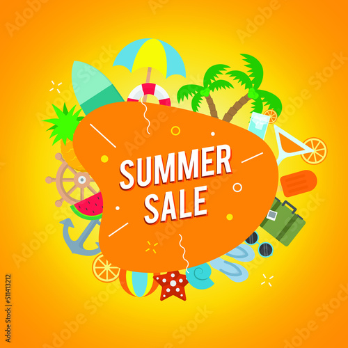 summer sale orange poster
