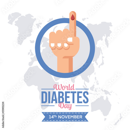 world diabetes day poster in white