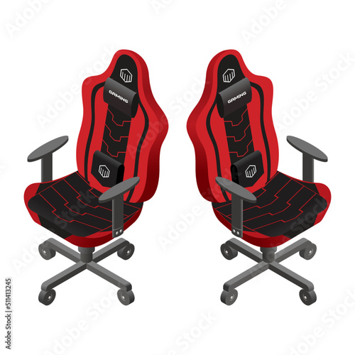 isometric red gaming chair 
