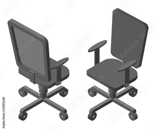 Black office chair with arm rest and wheel