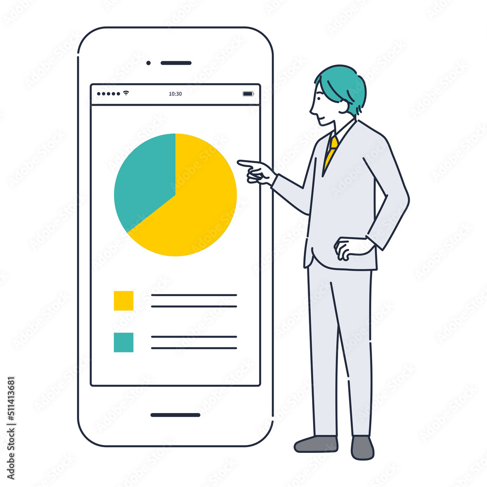 スマホ画面のグラフを指さすビジネスマンのイラスト素材 Mayucolor08 Stock Vector Adobe Stock スマホ画面のグラフを指さすビジネスマンのイラスト素材 Mayucolor08 Stock Vector Adobe Stock