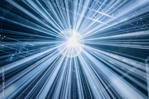 Light rays emanating from a disco ball