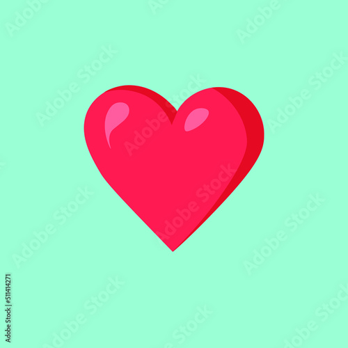 imagen vectorial en forma de corazón color rojo con fondo azul 