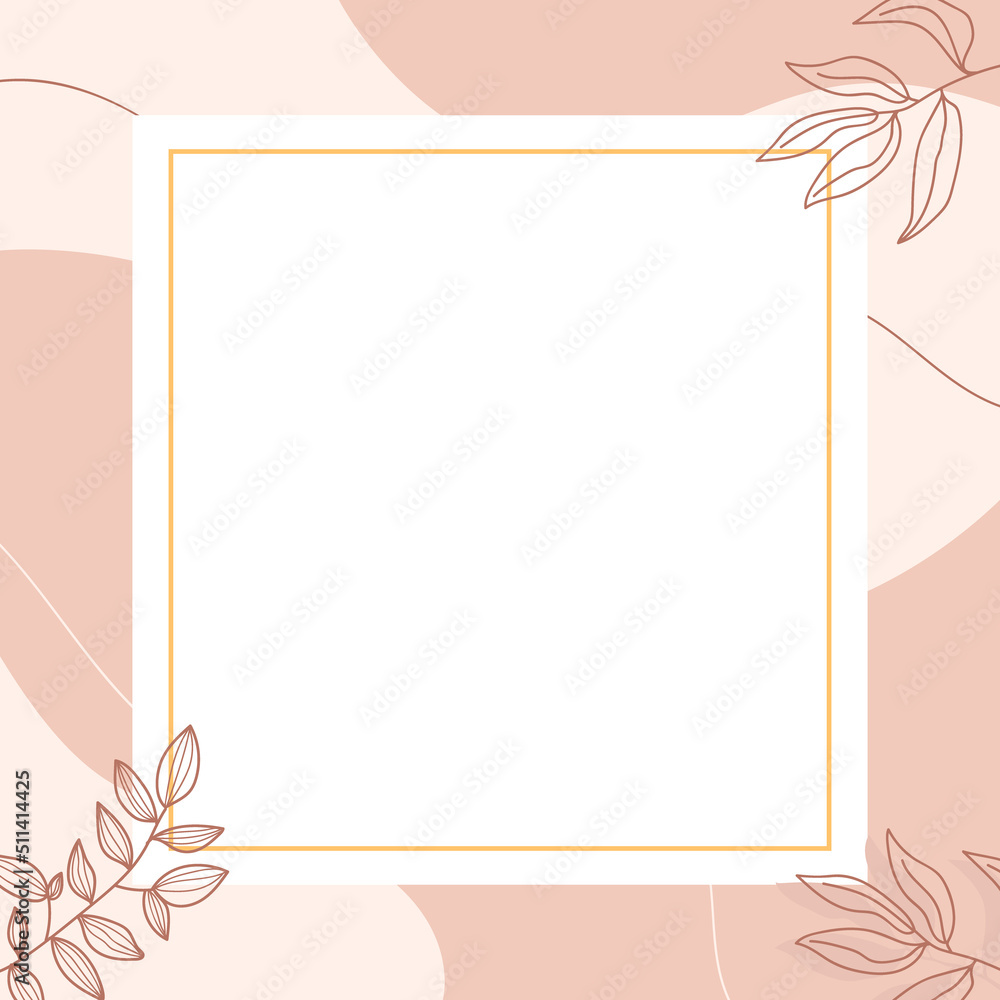 Social media feed post template with organic shape background