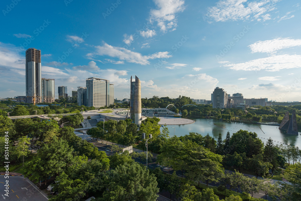 The skyline of Science City, Huangpu District, Guangzhou, Guangdong, China