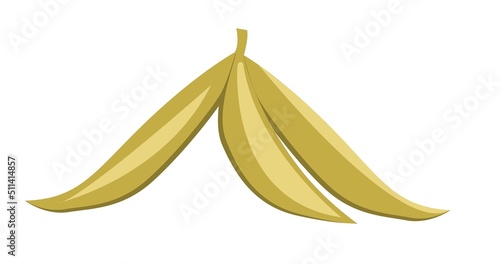 Banana peel isolated on white background. Carelessness symbol