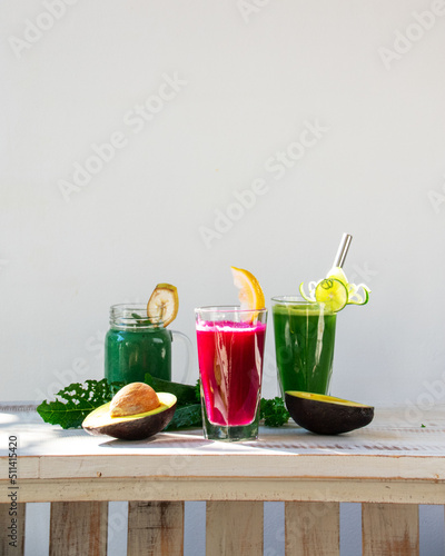 vegetable juices avocado spirulina beetroot celery