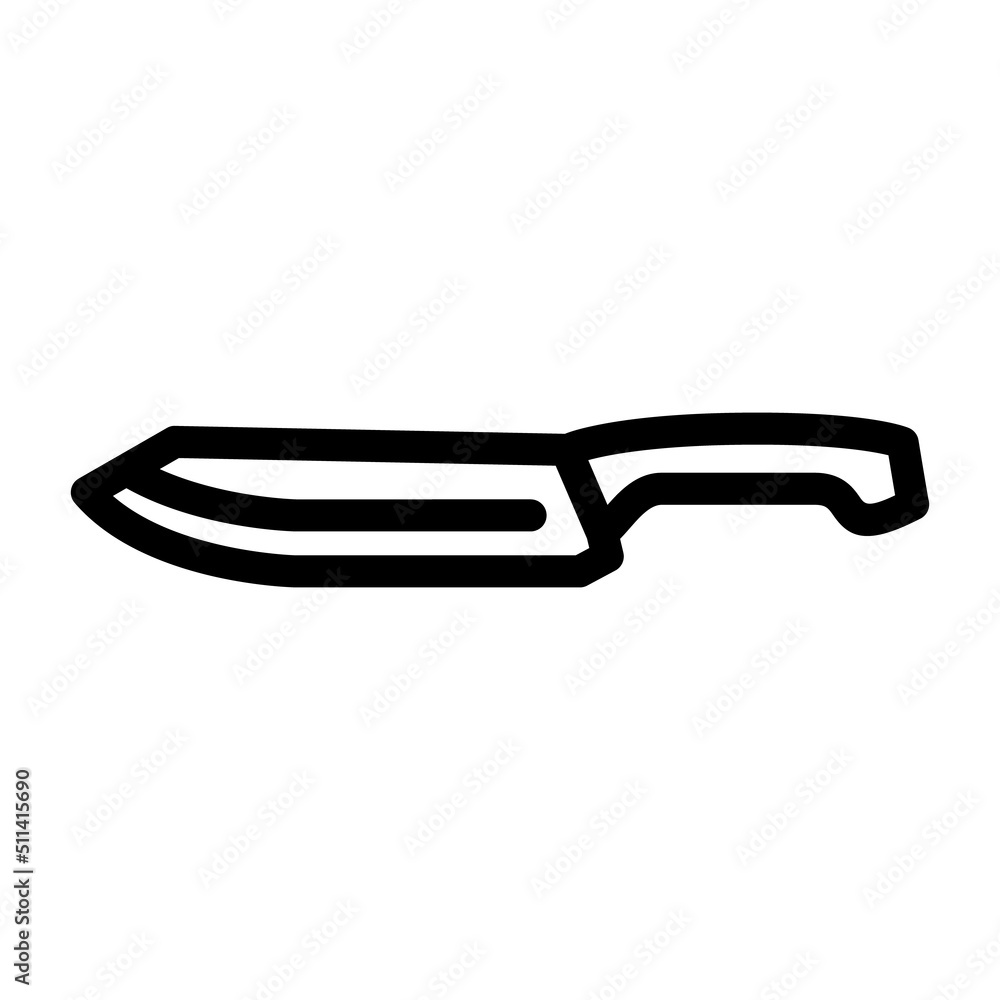 chef cooker knife line icon vector. chef cooker knife sign. isolated contour symbol black illustration chef cooker knife line icon vector. chef cooker knife sign. isolated contour symbol black illustration