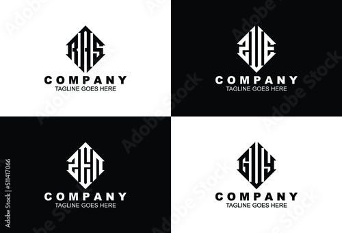 Creative letter monogram logo design with stationery template