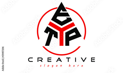 TEP three letter creative triangle shape in circle logo design vector template. typography logo | Letter mark logo | initial logo | wordmark logo | minimalist logo | gaming logo | emblem logo
