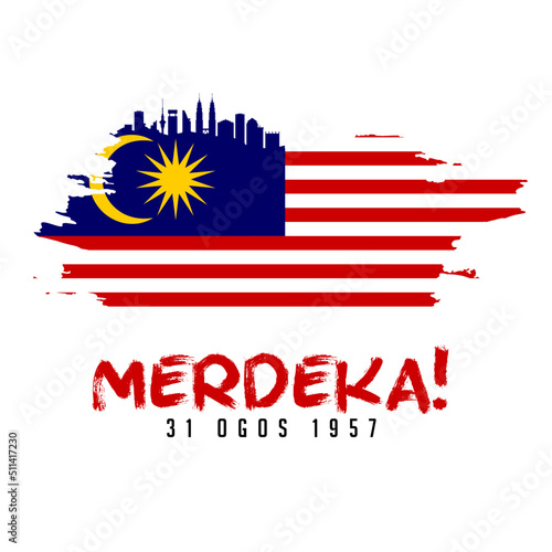 Vector of Merdeka independence day in Malaysia