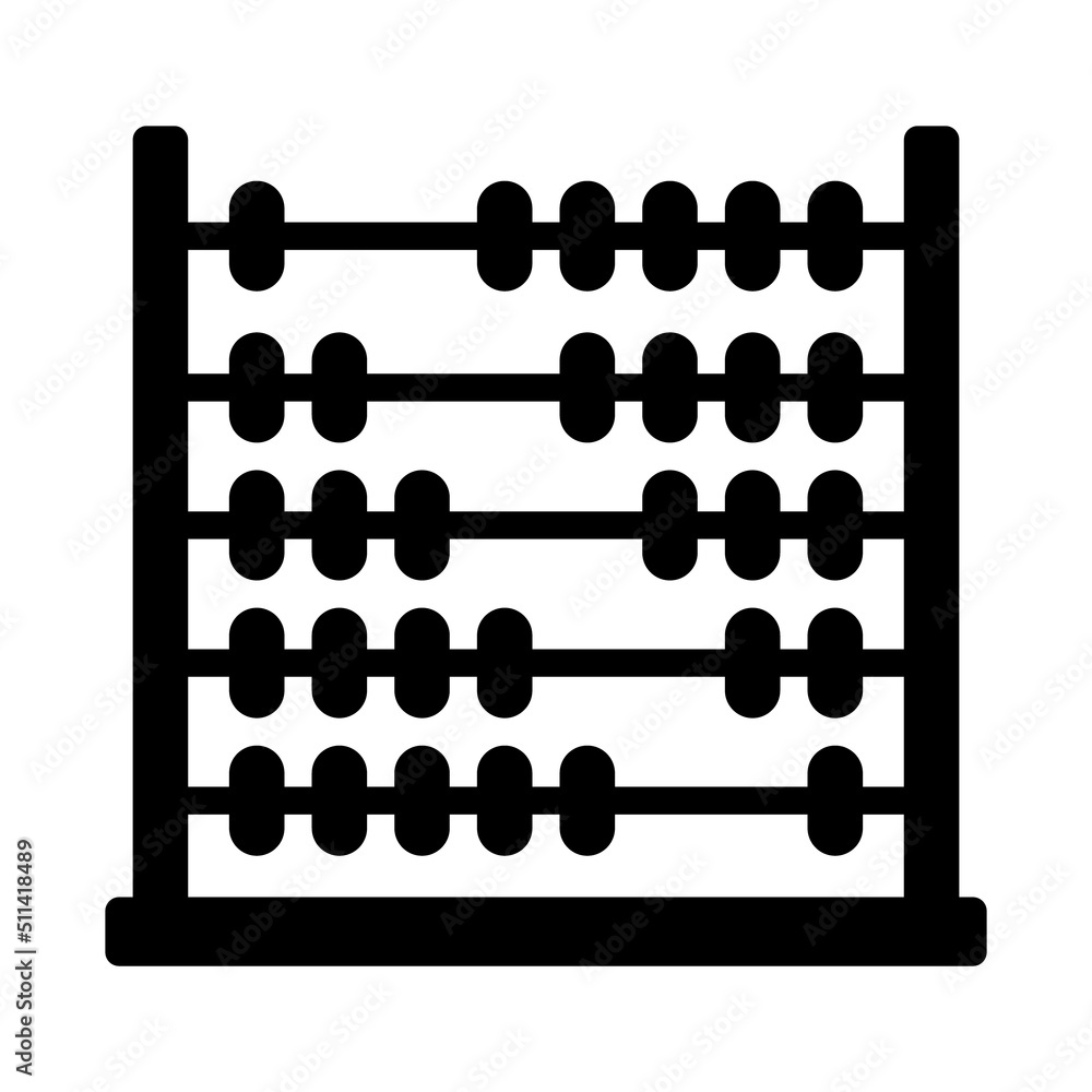 Abacus or counting frame flat vector icon for apps and websites Abacus or counting frame flat vector icon for apps and websites