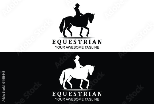 logo mark silhouette horse equestrian  template