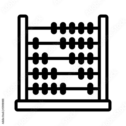 Abacus or counting frame line art vector icon for apps and websites