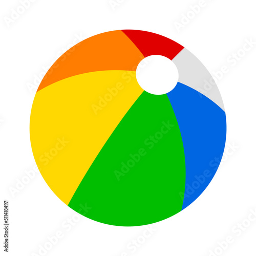 Beach ball or beachball flat vector color icon for apps and websites