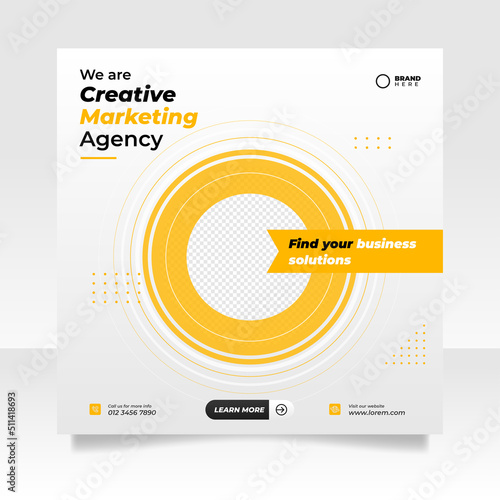 Digital marketing live webinar and business social media post template