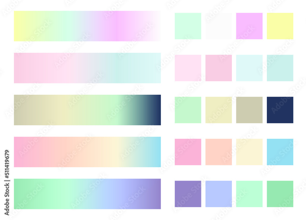 Modern pallete of flat design. An example of a color palette. Forecast of the future color trend. Pastel color. Vector graphics. Eps 10.