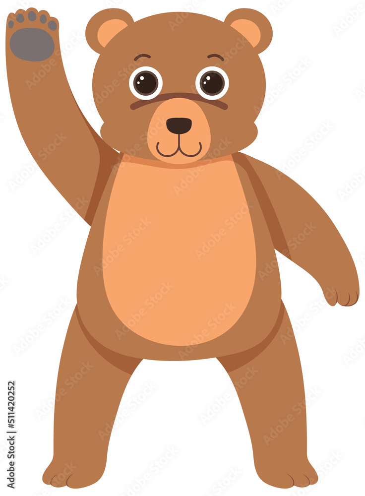 Cute bear in flat cartoon style Cute bear in flat cartoon style