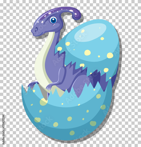 Cute parasaurolophus dinosaur isolated
