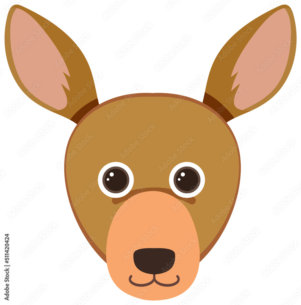 Fototapeta premium Kangaroo head in flat style