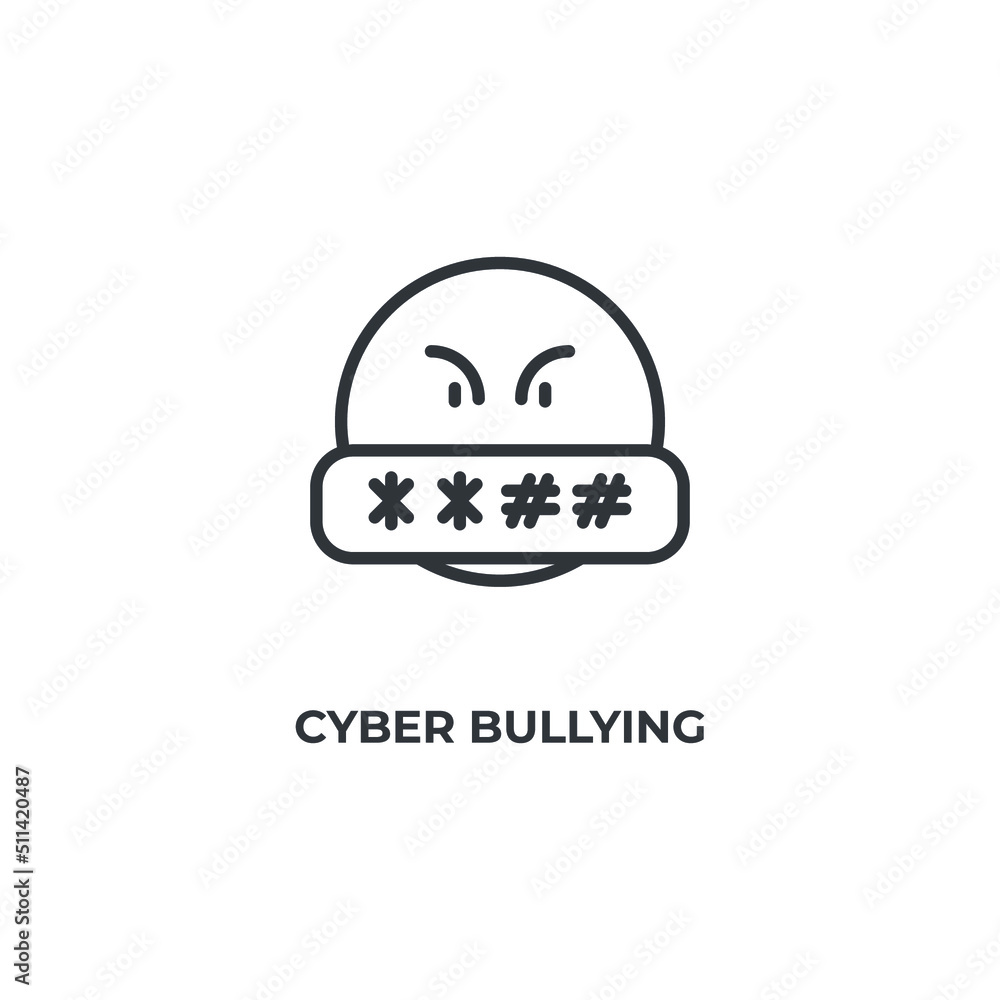 cyber bullying line icon. linear style sign for mobile concept and web design. Outline vector icon. Symbol, logo illustration. Vector graphics cyber bullying line icon. linear style sign for mobile concept and web design. Outline vector icon. Symbol, logo illustration. Vector graphics