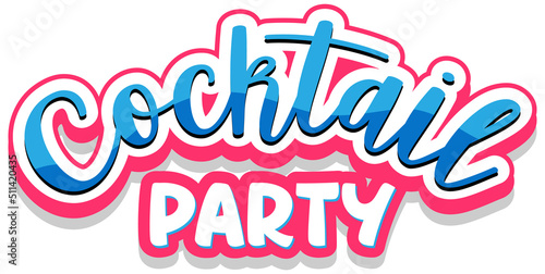 A cocktail party banner text