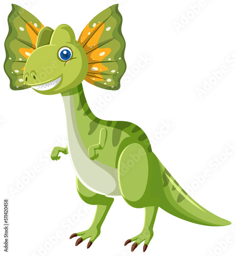 Fototapeta Naklejka Na Ścianę i Meble -  Cute Dilophosaurus Dinosaur Cartoon