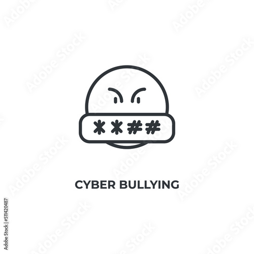 cyber bullying line icon. linear style sign for mobile concept and web design. Outline vector icon. Symbol, logo illustration. Vector graphics