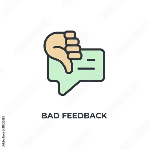 bad feedback vector icon. Colorful flat design vector illustration. Vector graphics