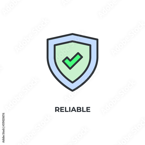 reliable vector icon. Colorful flat design vector illustration. Vector graphics