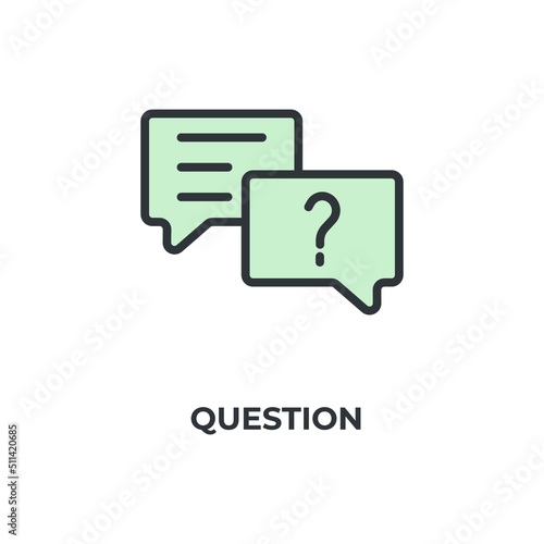 question vector icon. Colorful flat design vector illustration. Vector graphics