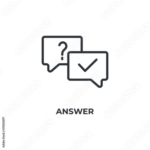 answer line icon. linear style sign for mobile concept and web design. Outline vector icon. Symbol, logo illustration. Vector graphics