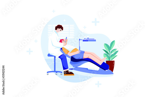 Dentist clinic Illustration concept. Flat illustration isolated on white background.