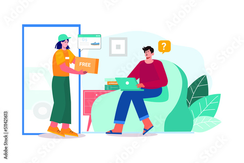 Man getting free product delivery © freeslab