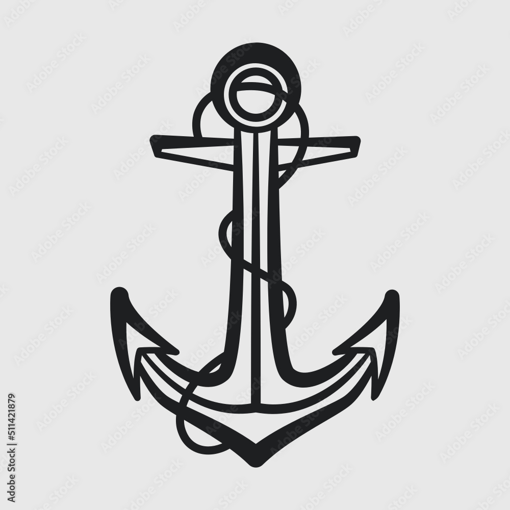 Anchor Ship Outline SVG Bundle Cut File, Anchor Svg, Boat Anchor Svg