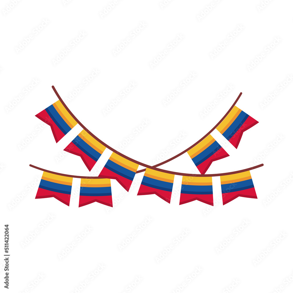 Obraz premium colombian flag in garlands