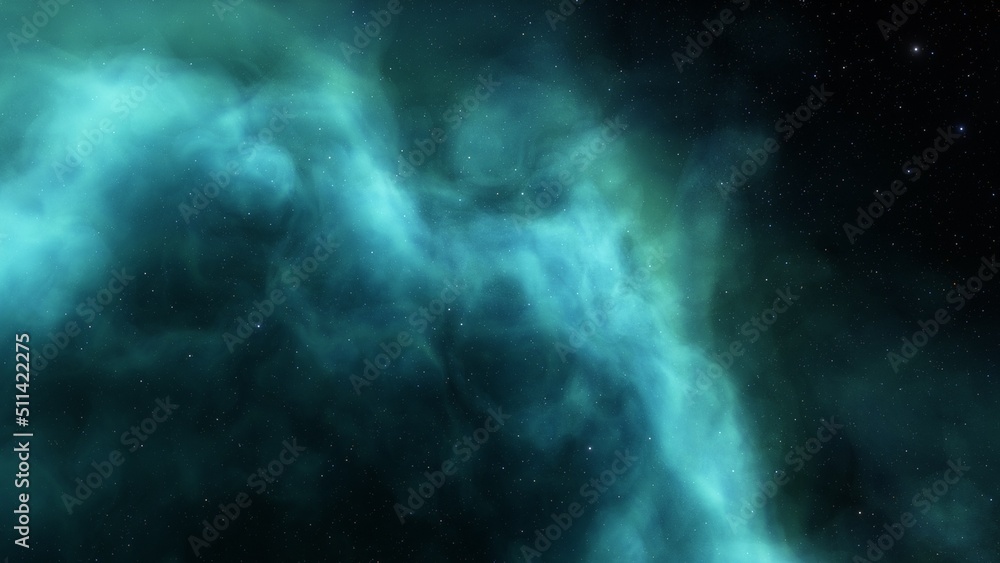 Fototapeta premium Space nebula, for use with projects on science, research, and education. Illustration