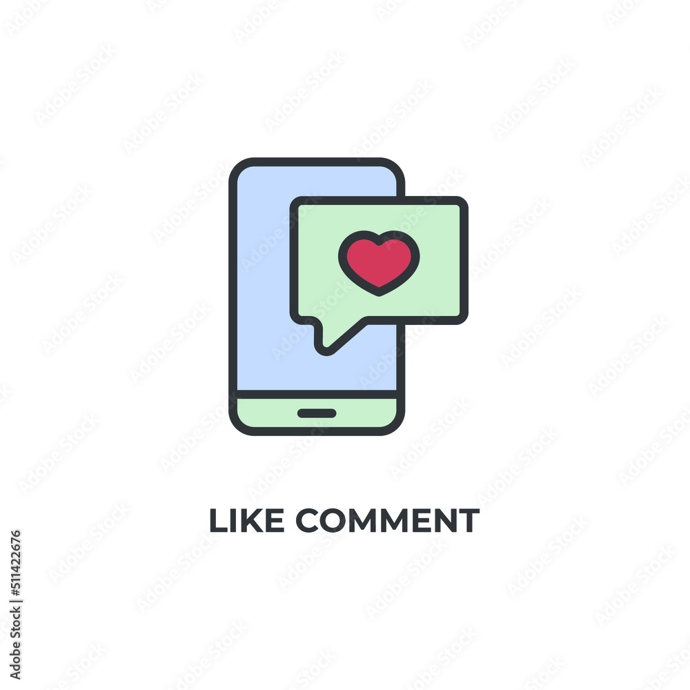 like comment vector icon. Colorful flat design vector illustration. Vector graphics