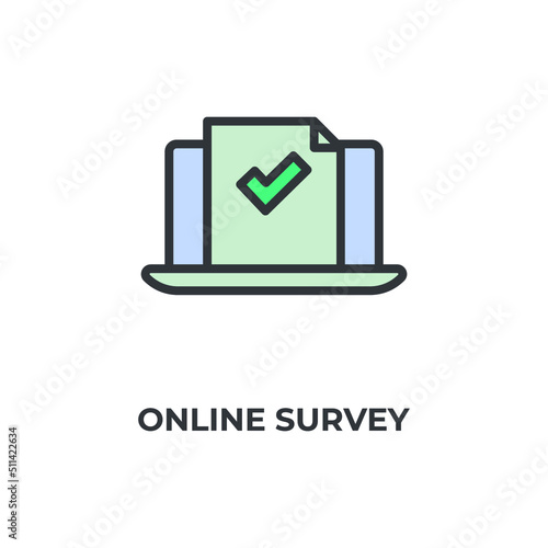 online survey vector icon. Colorful flat design vector illustration. Vector graphics