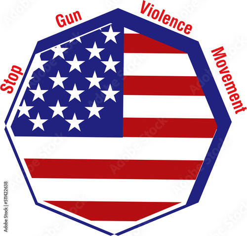 STOP GUN VIOLENCE SIGN stamp badge to strength the movement in USA.