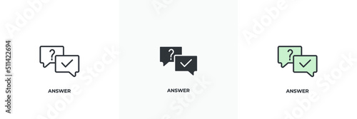 answer icon. Line, solid and filled outline colorful version, outline and filled vector sign. Idea Symbol, logo illustration. Vector graphics