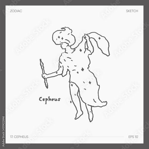 Illustration of astrological zodiac Cepheus photo