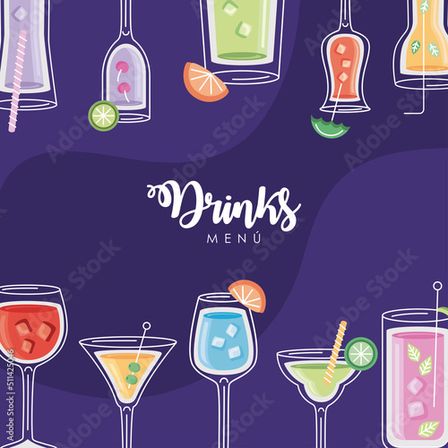 drinks menu lettering frame