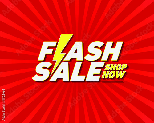 Flash Sale Shop Now Discount, Shopping Poster Concept, Logo, Greeting, Card, Placard, Design, Template, Banner, Icon, Unit, Label, Web Header, Mnemonic, social media, website, promotion - vector